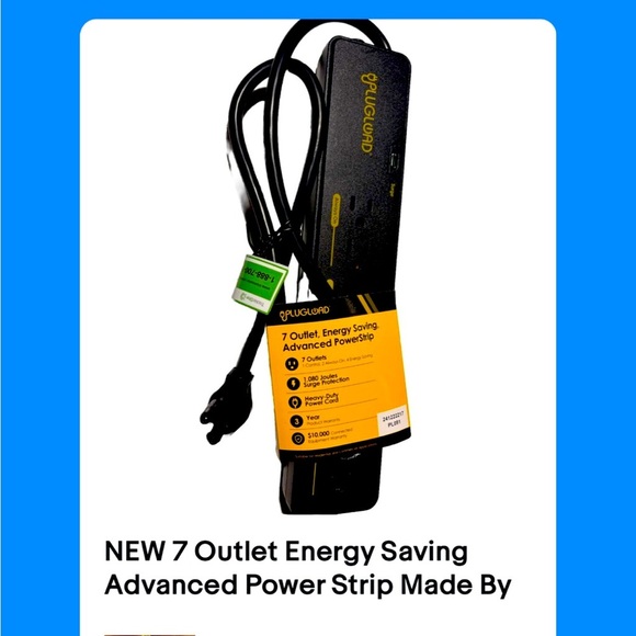 NEW 7 Outlet Energy Saving Advanced Power Strip Made By PlugLoad Heavy Duty - Picture 1 of 3